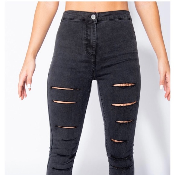 NWT charcoal multi slash high waisted jogging sz10 - Picture 3 of 8